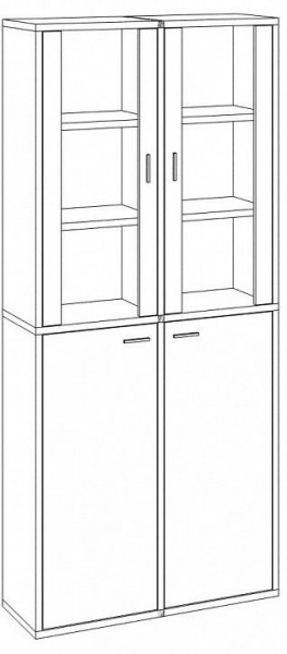Шкаф-витрина Домино СУ(ш2в2)+2ФС+2ФГ в Каменске-Уральском - kamensk-uralskiy.mebel24.online | фото 2