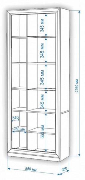 Шкаф-витрина Нобиле ШВтВ-ФСД-БЯН в Каменске-Уральском - kamensk-uralskiy.mebel24.online | фото 3