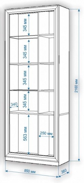 Шкаф-витрина Нобиле ШВтВ-ФСД-БЯН в Каменске-Уральском - kamensk-uralskiy.mebel24.online | фото 3