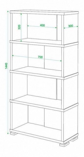 Стеллаж книжный Домино нельсон СБ-10_4 в Каменске-Уральском - kamensk-uralskiy.mebel24.online | фото 2