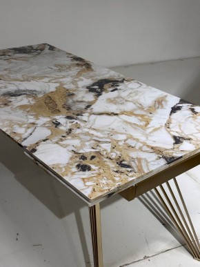 Стол ACERRA NEW 160 GLOSS GRAND JADE SOLID CERAMIC/ каркас цвета шампань, ®DISAUR в Каменске-Уральском - kamensk-uralskiy.mebel24.online | фото 5