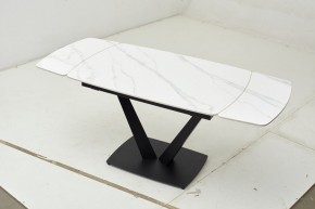 Стол ALATRI 120 MATT WHITE MARBLE SOLID CERAMIC / BLACK, ®DISAUR в Каменске-Уральском - kamensk-uralskiy.mebel24.online | фото 1