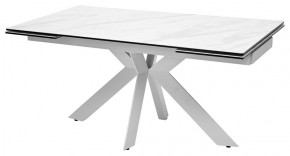 Стол BELLUNO 160 MARBLES KL-99 Белый мрамор матовый, итальянская керамика/ белый каркас, ®DISAUR в Каменске-Уральском - kamensk-uralskiy.mebel24.online | фото 1