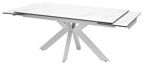 Стол BELLUNO 160 MARBLES KL-99 Белый мрамор матовый, итальянская керамика/ белый каркас, ®DISAUR в Каменске-Уральском - kamensk-uralskiy.mebel24.online | фото 5
