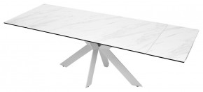 Стол BELLUNO 160 MARBLES KL-99 Белый мрамор матовый, итальянская керамика/ белый каркас, ®DISAUR в Каменске-Уральском - kamensk-uralskiy.mebel24.online | фото 8