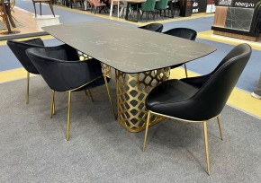 Стол CHIAVARI 220 KL-116 Черный мрамор матовый, итальянская керамика / бронзовый, ®DISAUR в Каменске-Уральском - kamensk-uralskiy.mebel24.online | фото 2