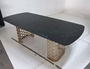 Стол CHIAVARI 220 KL-116 Черный мрамор матовый, итальянская керамика / бронзовый, ®DISAUR в Каменске-Уральском - kamensk-uralskiy.mebel24.online | фото 6