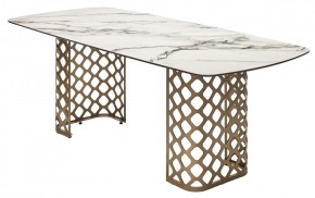 Стол CHIAVARI 220 KL-188 Контрастный мрамор матовый, итальянская керамика / Шампань, ®DISAUR в Каменске-Уральском - kamensk-uralskiy.mebel24.online | фото