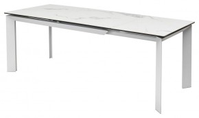 Стол CREMONA 140 HIGH GLOSS STATUARIO Белый мрамор глянцевый, керамика/ белый каркас, ®DISAUR в Каменске-Уральском - kamensk-uralskiy.mebel24.online | фото 4