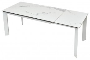 Стол CREMONA 140 HIGH GLOSS STATUARIO Белый мрамор глянцевый, керамика/ белый каркас, ®DISAUR в Каменске-Уральском - kamensk-uralskiy.mebel24.online | фото 5