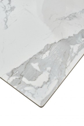 Стол CREMONA 140 HIGH GLOSS STATUARIO Белый мрамор глянцевый, керамика/ белый каркас, ®DISAUR в Каменске-Уральском - kamensk-uralskiy.mebel24.online | фото 6