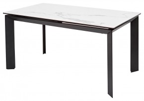 Стол CREMONA 140 MATTE STATUARIO Белый мрамор матовый, керамика/ черный каркас, ®DISAUR в Каменске-Уральском - kamensk-uralskiy.mebel24.online | фото 1