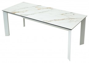 Стол CREMONA 160 KL-188 Контрастный мрамор / белый каркас, ®DISAUR в Каменске-Уральском - kamensk-uralskiy.mebel24.online | фото 2