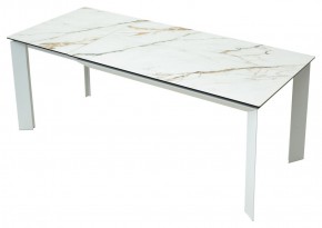 Стол CREMONA 180 KL-188 Контрастный мрамор матовый, итальянская керамика/ белый каркас, ®DISAUR в Каменске-Уральском - kamensk-uralskiy.mebel24.online | фото 9