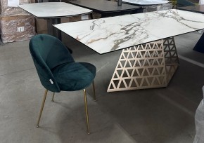 Стол ENNA 220 KL-188 Контрастный мрамор матовый, итальянская керамика/ каркас цвета шампань, ®DISAUR в Каменске-Уральском - kamensk-uralskiy.mebel24.online | фото 8