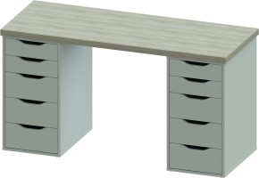 Стол письменный Ингар 2/55 140x75x55, дуб беленый/белый в Каменске-Уральском - kamensk-uralskiy.mebel24.online | фото 2