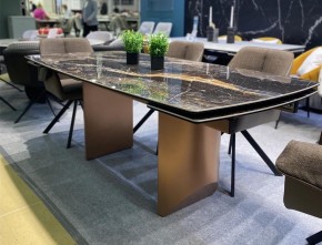 Стол ПУАНТО 200 TITANIUM LAWA NERO, керамика / МЕДЬ каркас М-City в Каменске-Уральском - kamensk-uralskiy.mebel24.online | фото 2