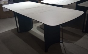 Стол RASMUS 160 TL-45 Белый мрамор, испанская керамика / черный каркас, ®DISAUR в Каменске-Уральском - kamensk-uralskiy.mebel24.online | фото 2