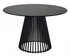 Стол TERNI 120 MATT BLACK MARBLE SOLID CERAMIC Черный мрамор матовый, керамика /Черн.каркас, ®DISAUR в Каменске-Уральском - kamensk-uralskiy.mebel24.online | фото