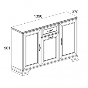 Тумба 3D1S, TIFFANY, цвет вудлайн кремовый в Каменске-Уральском - kamensk-uralskiy.mebel24.online | фото 2