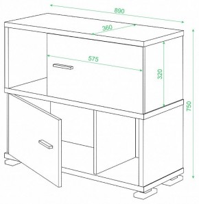 Тумба комбинированная Домино СБ-30/2 в Каменске-Уральском - kamensk-uralskiy.mebel24.online | фото 2