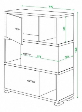 Тумба комбинированная Домино СБ-30/3 в Каменске-Уральском - kamensk-uralskiy.mebel24.online | фото 2