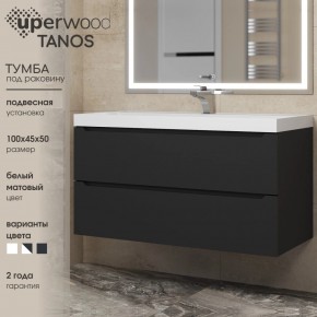 Тумба под раковину Uperwood Tanos 100 см, подвесная, черная матовая в Каменске-Уральском - kamensk-uralskiy.mebel24.online | фото 3