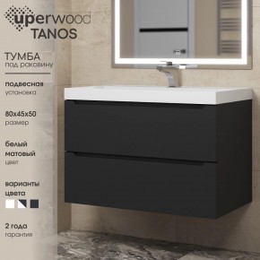 Тумба под раковину Uperwood Tanos 80 см, подвесная, черная матовая в Каменске-Уральском - kamensk-uralskiy.mebel24.online | фото 3