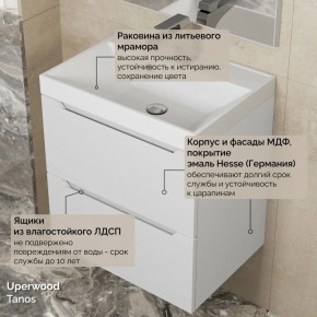 Тумба с раковиной Uperwood Tanos 50 см, подвесная, белая матовая в Каменске-Уральском - kamensk-uralskiy.mebel24.online | фото 6